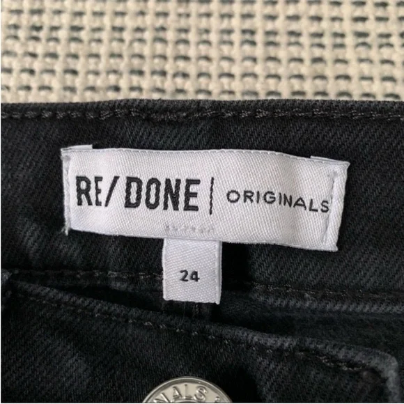 REDONE ORIGINALS High Rise Ankle Crop in Black Size 24 - Picture 13 of 14
